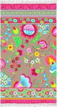 Happiness Ibiza Strandlaken - 100x180cm - 100% Zacht Katoen - Multicolor Flowers