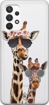 Samsung A32 4G transparant hoesje - Giraffe | Samsung A32 4G case | Bruin/beige | Casimoda