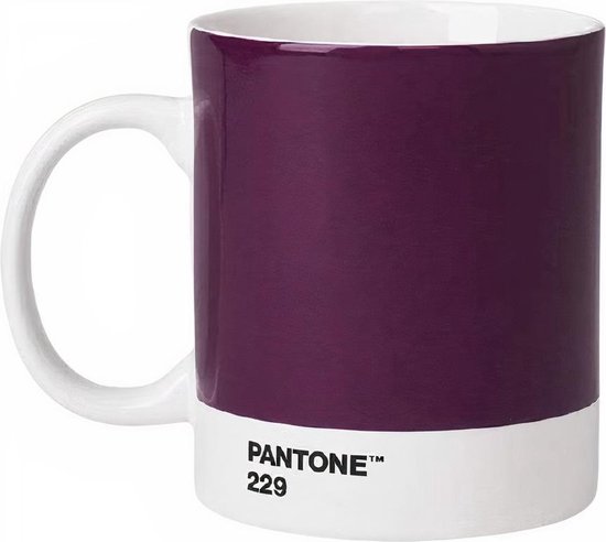 Wit handvat, witte onderkant met PANTONE 229, auberginekleurige bovenkant.