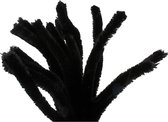 Chenille draad, dikte 15 mm, l: 30 cm, zwart, 15stuks