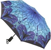 Paraplu opvouwbaar glas-in-lood libel Folding Stained Glass Blue Dragonfly