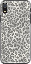 Apple iPhone XR Telefoonhoesje - Transparant Siliconenhoesje - Flexibel - Met Dierenprint - Luipaard Patroon - Wit