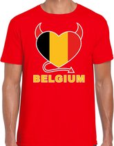 Belgium hart supporter t-shirt rood EK/ WK voor heren - EK/ WK shirt / outfit XXL