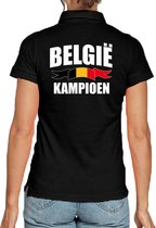 Belgie kampioen supporter poloshirt zwart voor dames - EK/ WK poloshirt / outfit L