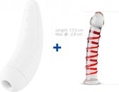 Satisfyer Curvy 2+ - Wit - Luchtdruk Vibrator + Glazen G-Spot Dildo