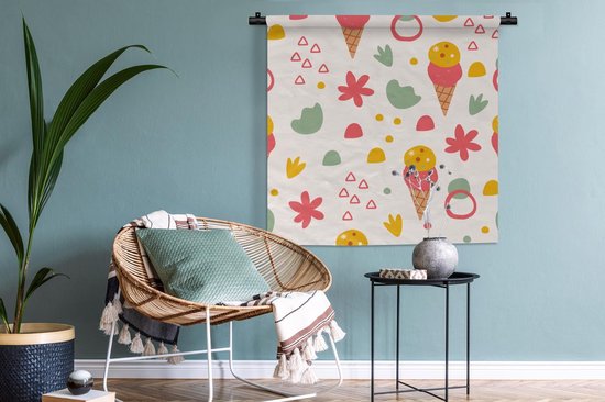 Tapisserie murale - Toile murale - Glace - Design - Été - 90x90 cm - Tapisserie