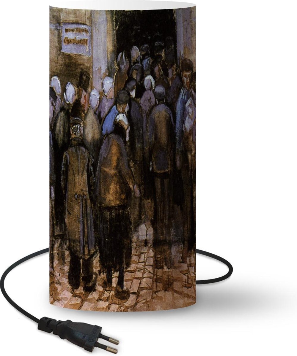 Lamp - Nachtlampje - Tafellamp slaapkamer - De armen en het geld - Vincent van Gogh - 33 cm hoog - Ø15.9 cm - Inclusief LED lamp