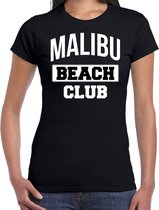 Malibu beach club zomer t-shirt voor dames - zwart - beach party / vakantie outfit / kleding / strand feest shirt 2XL