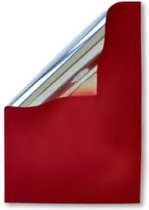 3x Rollen inpakpapier / cadeaufolie metallic rood 200 x 70 cm - kadofolie / cadeaupapier