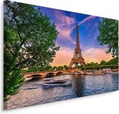 Schilderij - Eiffeltoren in Parijs , Wanddecoratie , Premium print