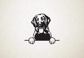 Flatcoated Retriever - hond met pootjes - S - 43x49cm - Zwart - wanddecoratie