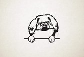 Pekingees - hond met pootjes - S - 41x51cm - Zwart - wanddecoratie