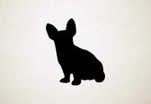 Augie - Silhouette hond - S - 51x45cm - Zwart - wanddecoratie