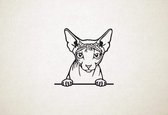 Don Sphynx - Kat - Poes - S - 42x42cm - Zwart - wanddecoratie