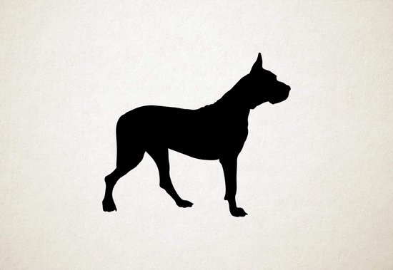 Argentijnse dog - Silhouette hond - S - 45x51cm - Zwart - wanddecoratie