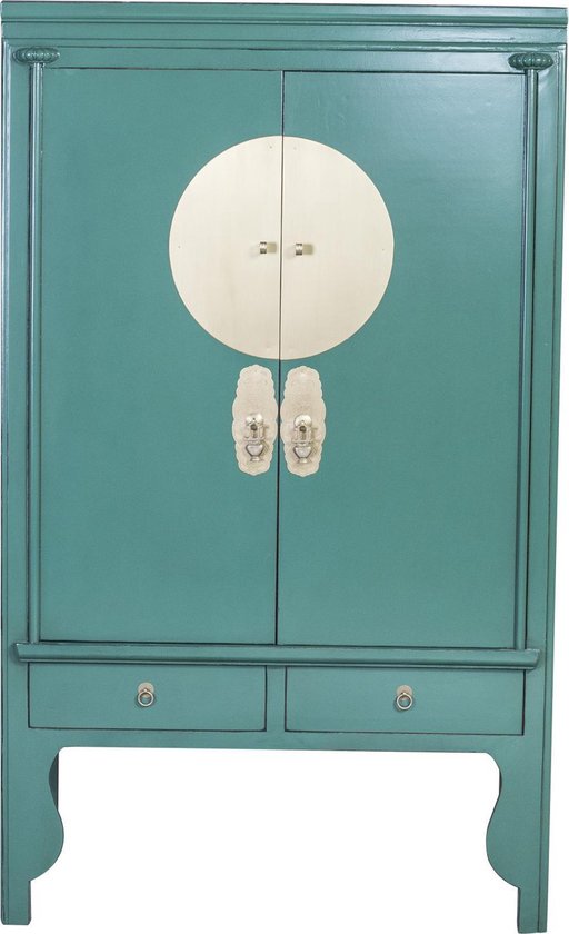 Fine Asianliving Chinese Bruidskast Pine Green - Orientique Collectie B100xD55xH175cm Chinese Meubels Oosterse Kast