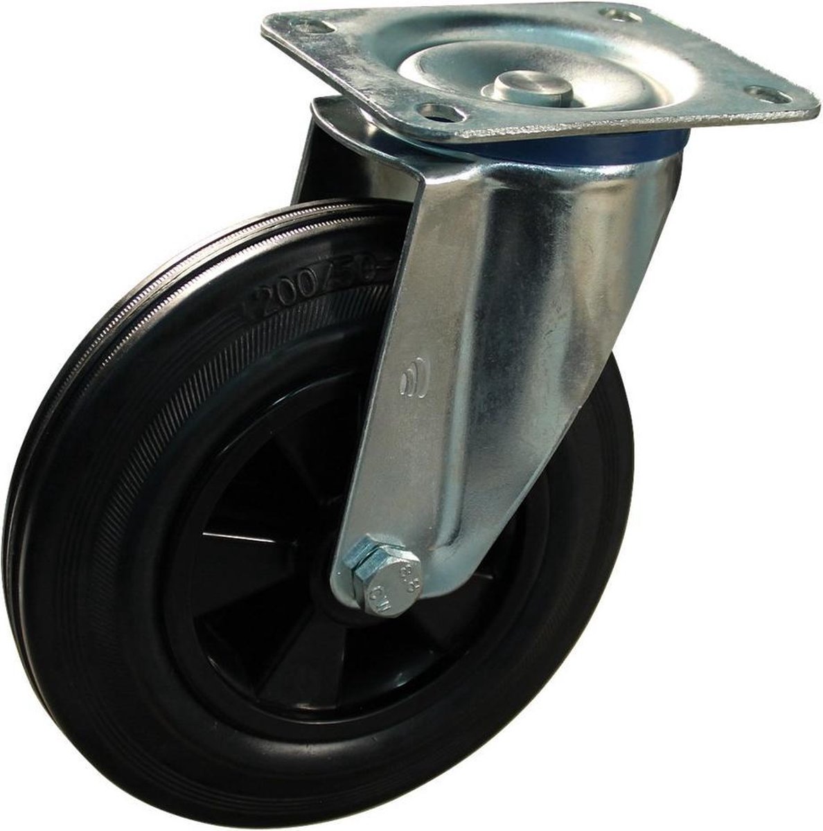 Protempo zwenkwiel - rubber - 160 mm