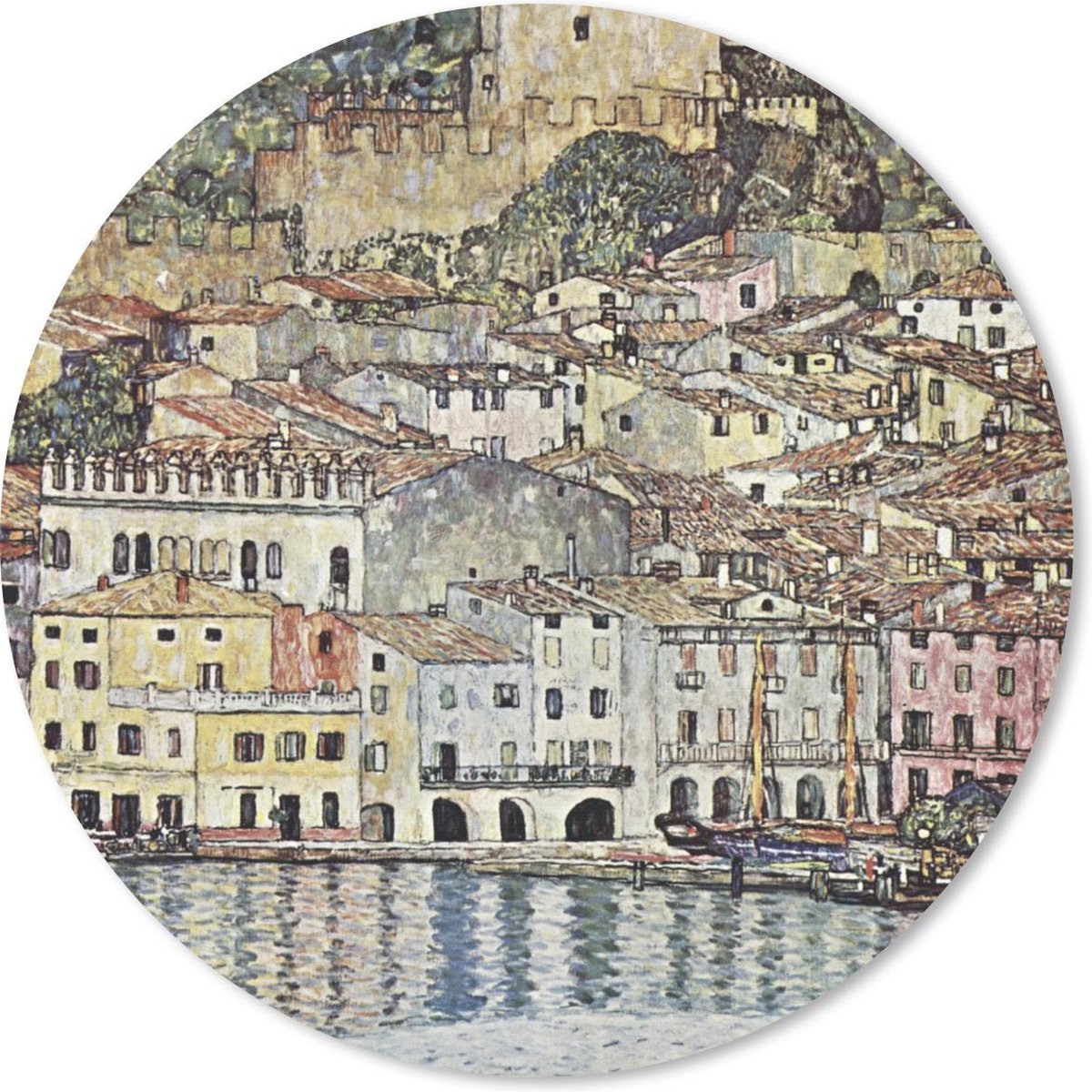 Muismat rond 50x50 cm - Mousepad Landscape - Gustav Klimt - Ronde muismatten