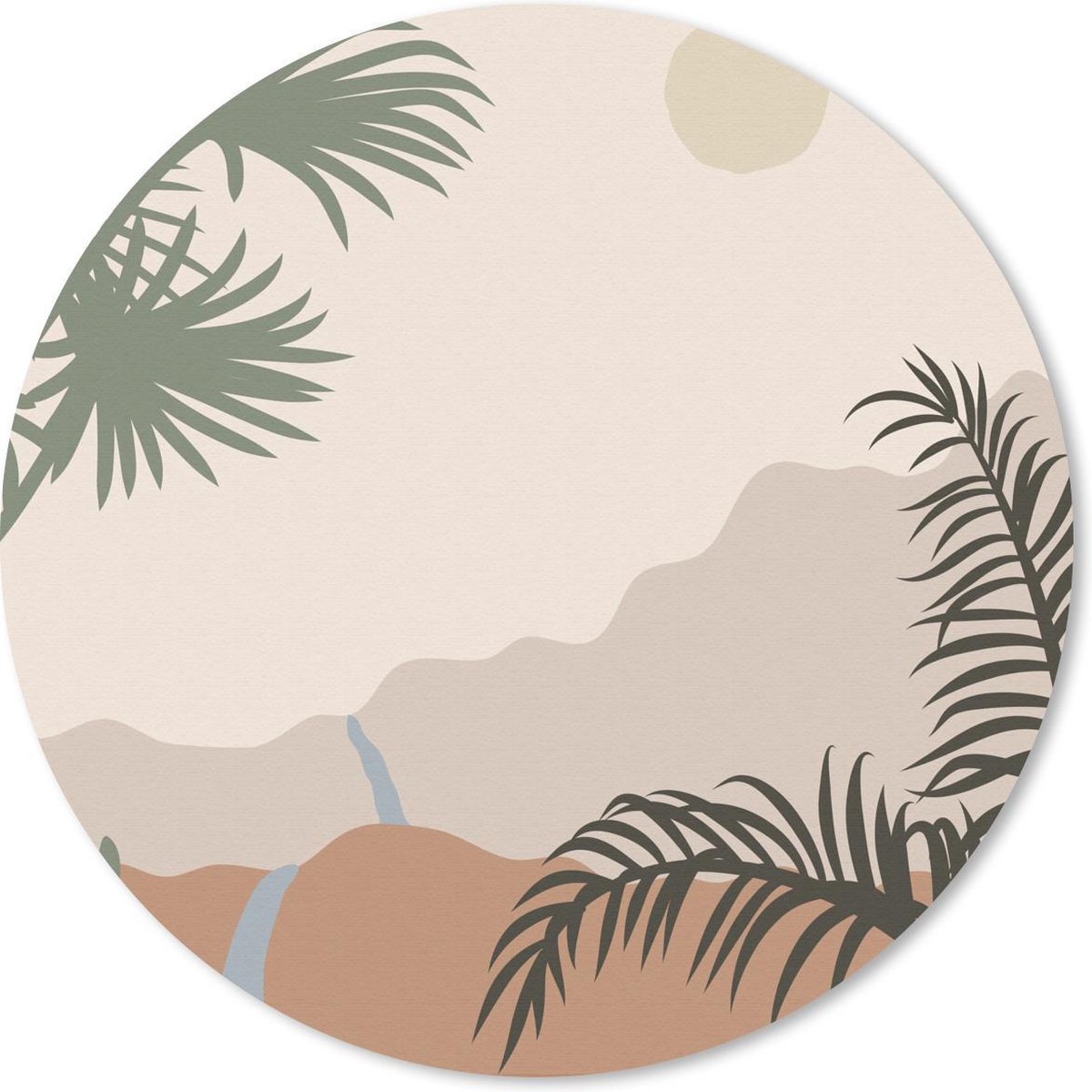 Muismat rond 50x50 cm - Mousepad Pastel - Illustratie - Tropisch - Ronde muismatten