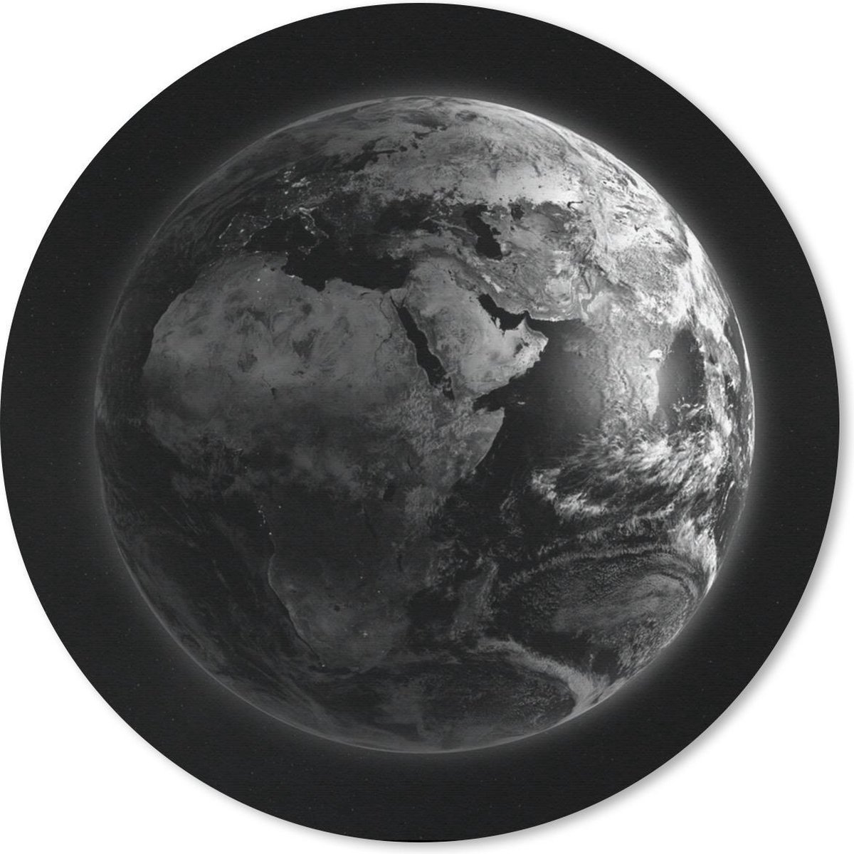 Muismat rond 40x40 cm - Mousepad Aarde - Ruimte - Planeten - Ronde muismatten