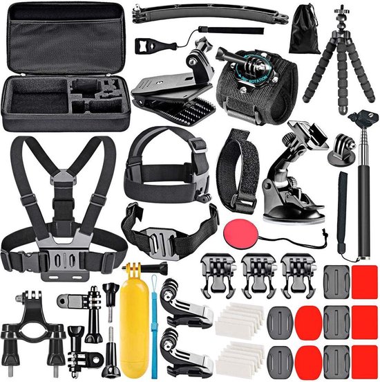 Foto: Mmobiel 50 in 1 action camera accessoire kit met opbergcase incl hoofdband tri pod selfie stick bevestiging mounts voor fiets motor surfplank accessoire set voor action cam