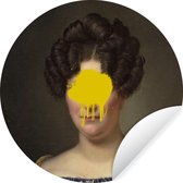 WallCircle - Muurstickers - Behangcirkel - Portret - Kleding - Verf - 50x50 cm - Muurcirkel - Zelfklevend - Ronde Behangsticker