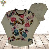 Shirt met vlinder wit -Papillon-146/152-Longsleeves meisjes
