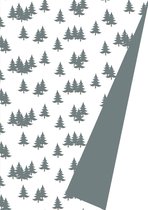 Kerstpapier Kerstbomen Xmas Trees Grijs- Breedte 50 cm - 175m lang