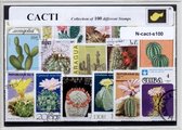 Cactussen – Luxe postzegel pakket (A6 formaat) : collectie van 100 verschillende postzegels van cactussen – kan als ansichtkaart in een A6 envelop - authentiek cadeau - geschenk -