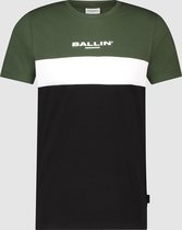 Ballin Amsterdam -  Heren Slim Fit   T-shirt  - Groen - Maat XS