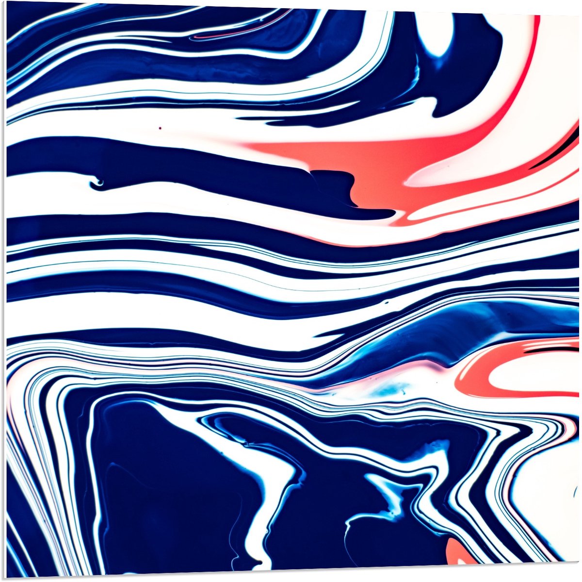 KuijsFotoprint Forex - Blauw/Witte Vlekken - 80x80cm Foto op Forex