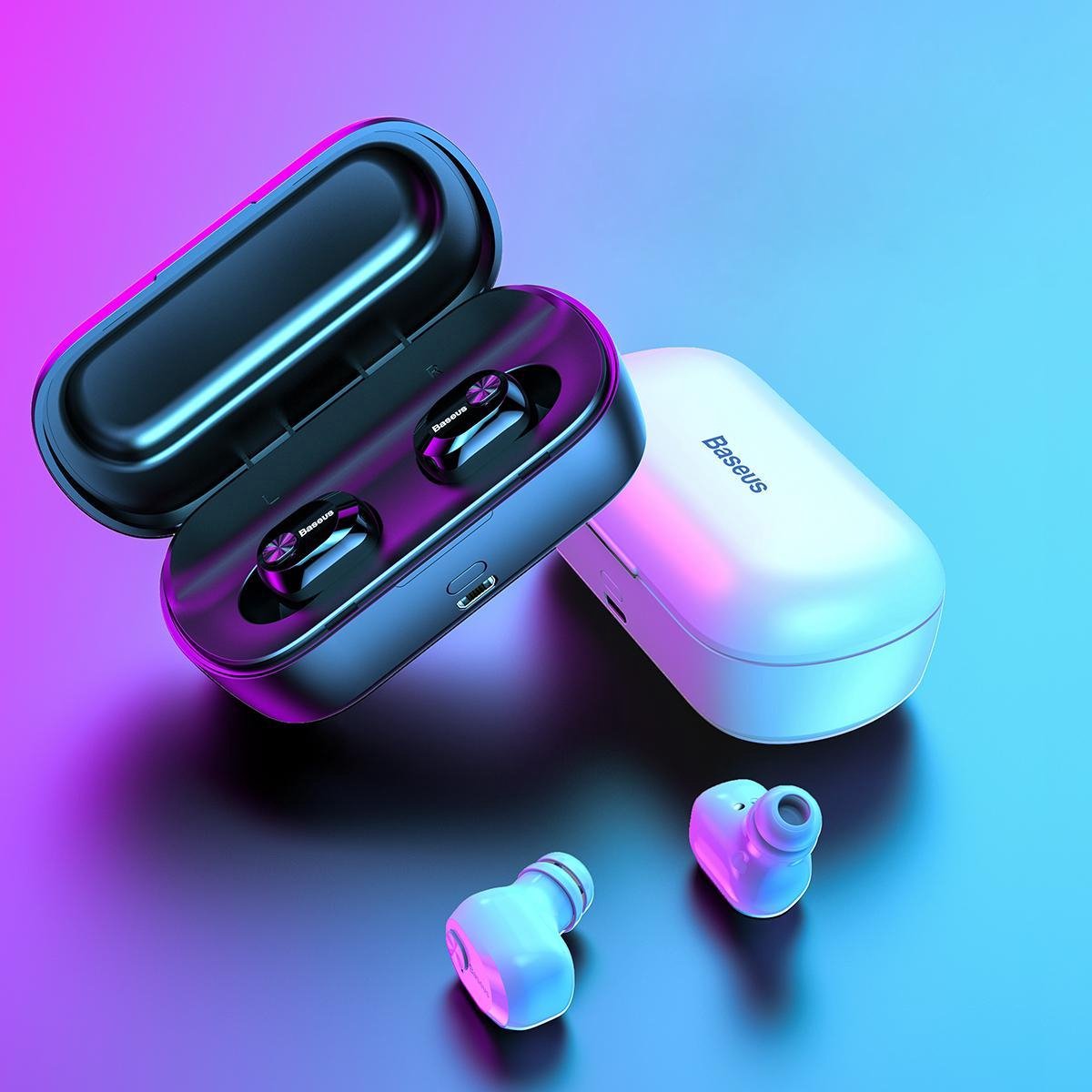 Baseus Encok W01 Draadloze Oordopjes True Wireless Headset Zwart bol