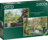 Falcon puzzel Romantic Countryside Cottages - Legpuzzel - 2 x 500 stukjes