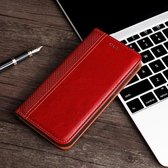 Voor Samsung Galaxy Note10+ Rastertextuur Magnetische PU + TPU Horizontale Flip Leather Case met Houder & Kaartsleuf (Rood)