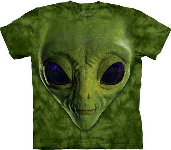 T-shirt Green Alien Face L