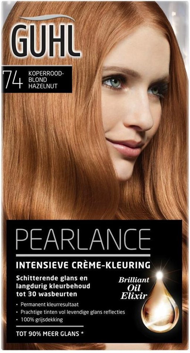 3x Guhl Pearlance Intensieve Crème-Haarkleuring 74 Koperroodblond Hazelnut