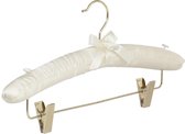 De Kledinghanger Gigant - 5 x Blouse / shirthanger satijn ivoor met anti-slip knijpers en messinghaak, 38 cm