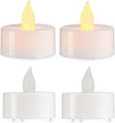 Giftdecor Theelichtjes Led 4 Cm Wit 4 Stuks