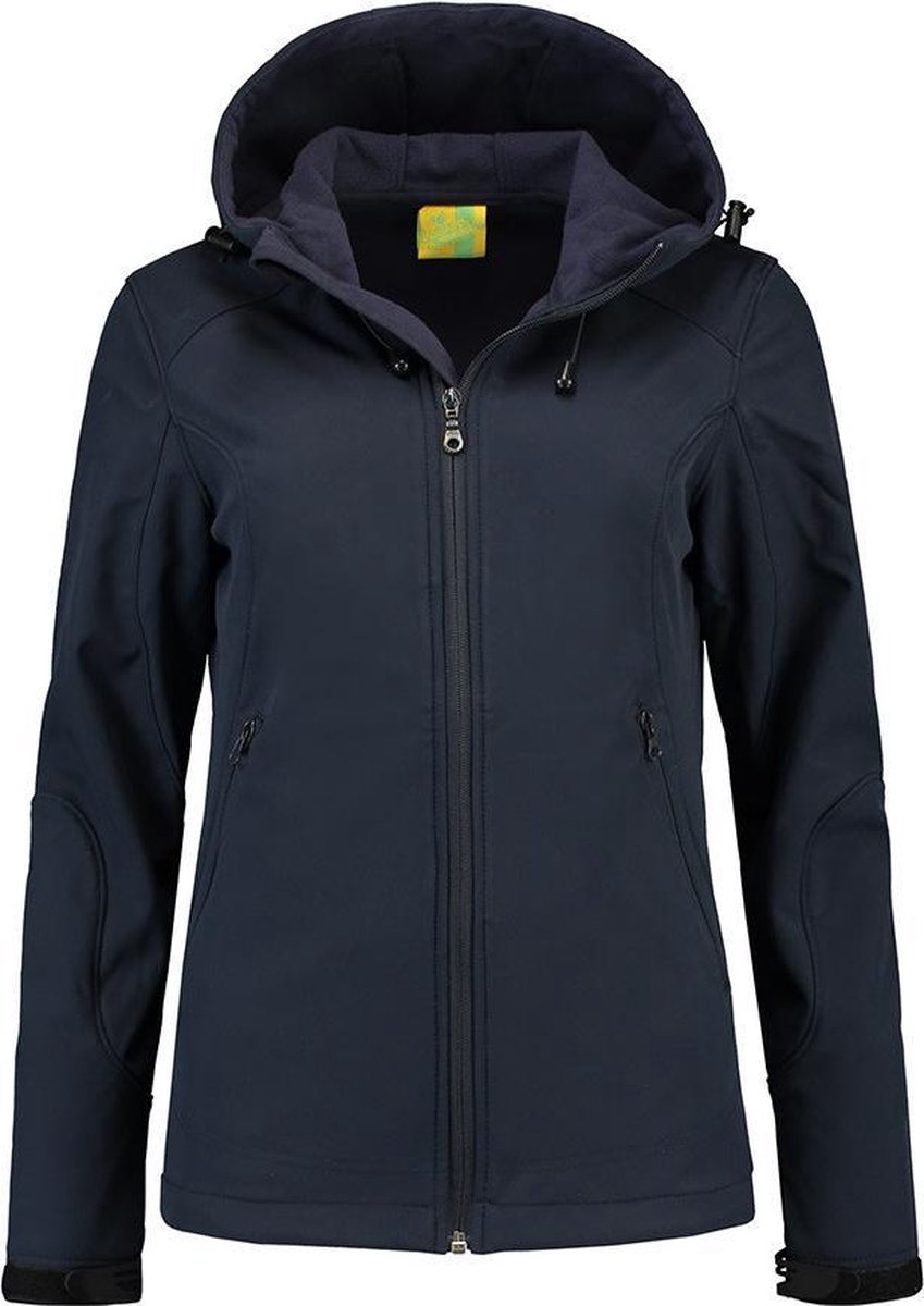 L&S Jas Capuchon Softshell Dames - Vrouwen - Dark Navy - M