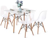 Eetekameret - Zinaps Dining Set met 4 eetkamerstoelen voor de eetkamer, keuken, woonkamer (WK 02129)