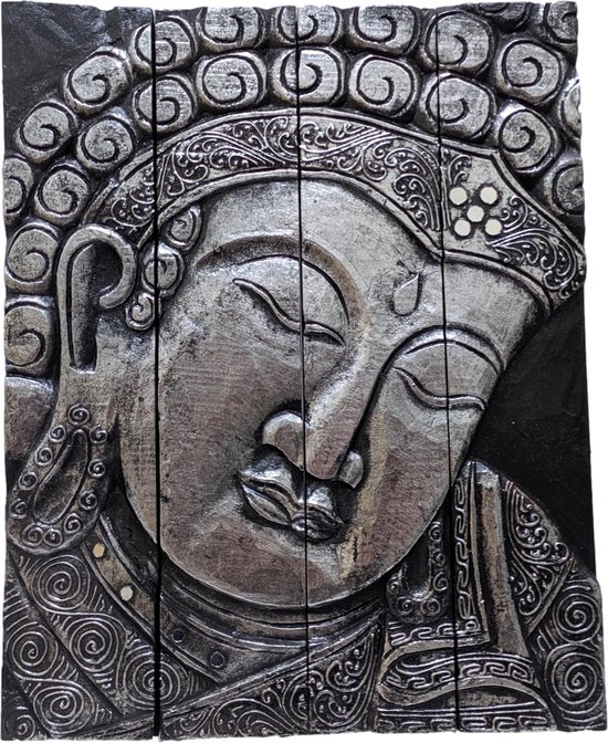 Aanpassen Rally applaus Houten decoratie panelen – boeddha hoofd schilderij 50 cm | Inspiring Minds  | bol.com
