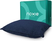 Noxie Premium Comfort Bundel - Orthopedisch Traagschuim Hoofdkussen Nekklachten & Super Soft Kussensloop 60 x 70 cm - Blauw
