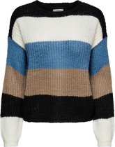 Jacqueline de Yong Trui Jdybadut L/s Pullover Knt 15211499 Captains Blue/stripes Dames Maat - M