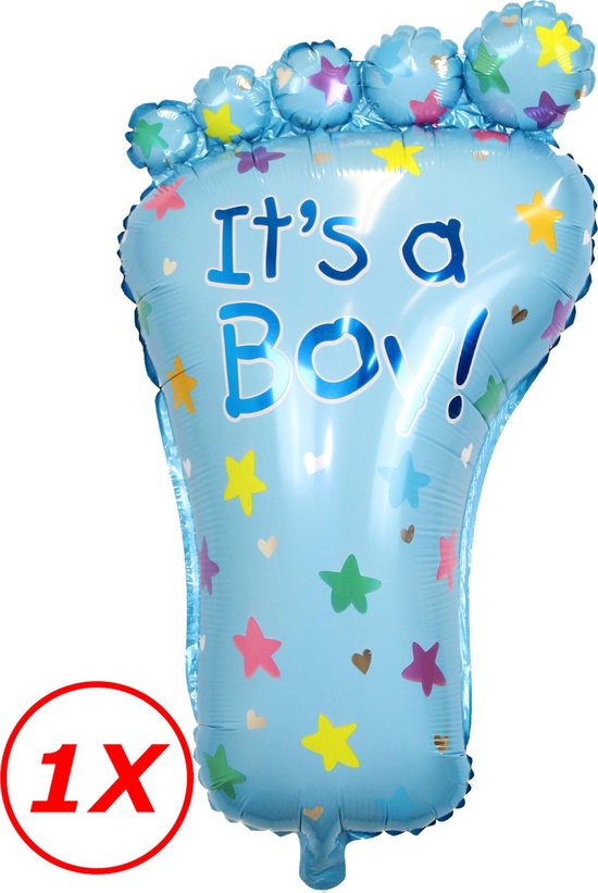 Hoera Een Jongen! Baby Shower Versiering Geboorte Gender Reveal Versiering Blauwe Helium Ballonnen – XL Formaat 80 Cm