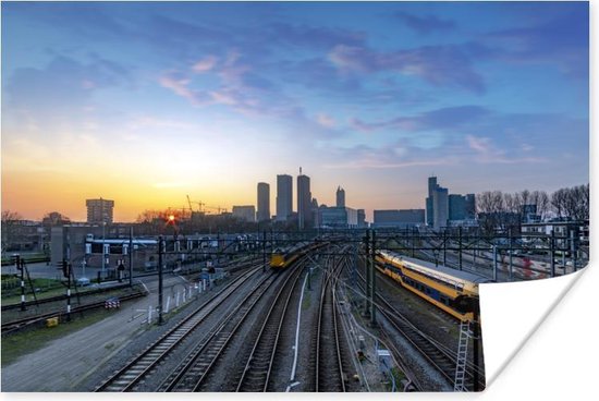 Poster Den Haag - Trein - Zon