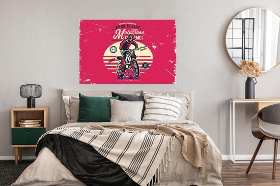 Poster Homme - Moto - Vintage - 120x80 cm - Cadeau Vaderdag - Cadeau - Cadeau pour lui - Astuce - Homme