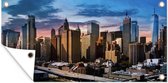 Wanddecoratie buiten New York - Skyline - Zon - 160x80 cm - Tuindoek - Buitenposter