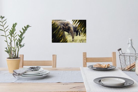 Stickers Stickers muraux - Éléphant - Nature - Feuilles - 30x20 cm - Film adhésif