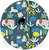 WallCircle - Tableau - Jungle Monkey Tree - Multicolore - 150 X 150 Cm