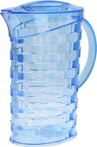 Schenkkan/waterkan blauw transparant kunststof 1liter 24 cm - Kannen
